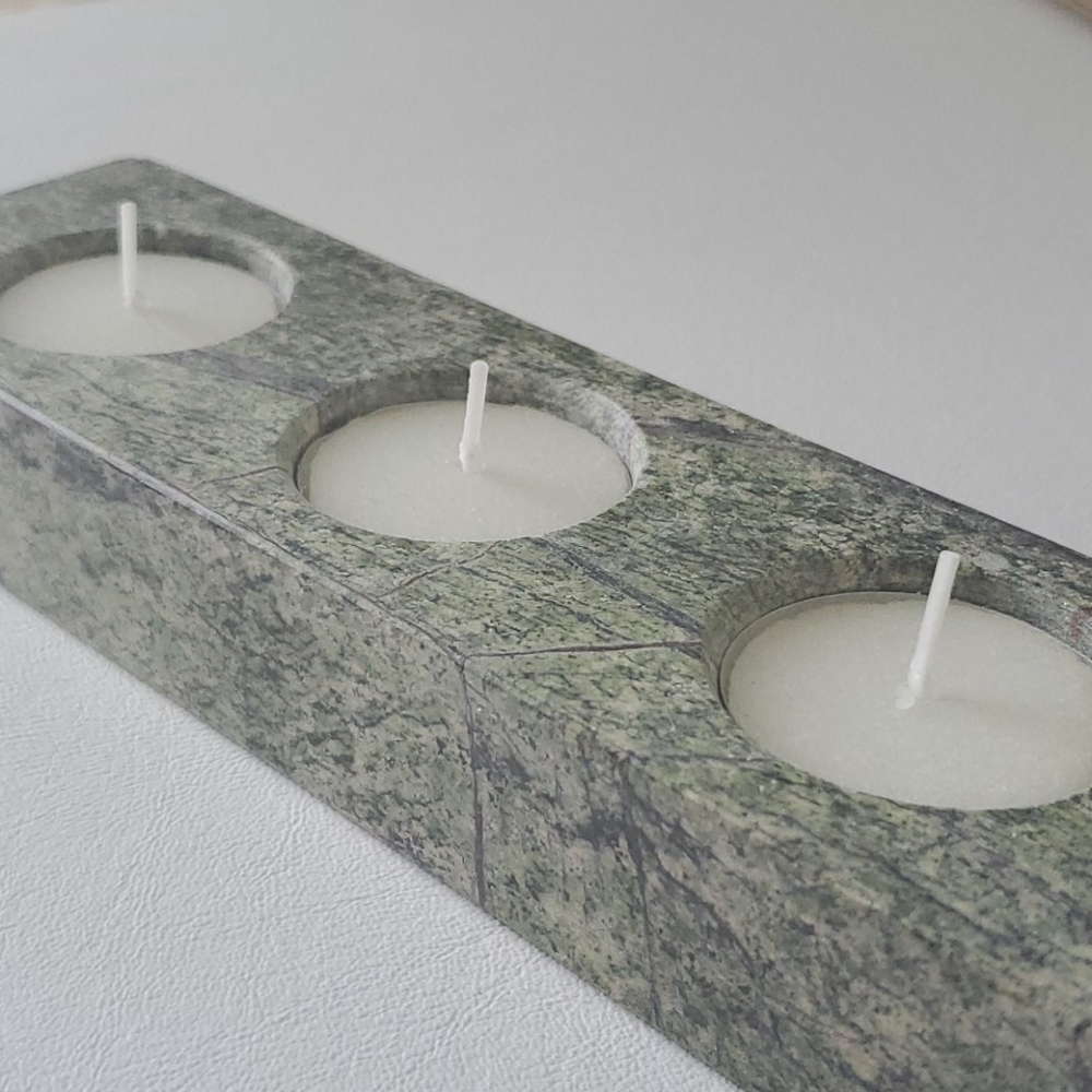 Candle Holder made of stone- holds 3 tealights